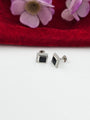 Black Enamel Mens Studs( 92.5 Silver)