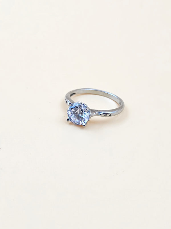 Solitaire Silver Ring