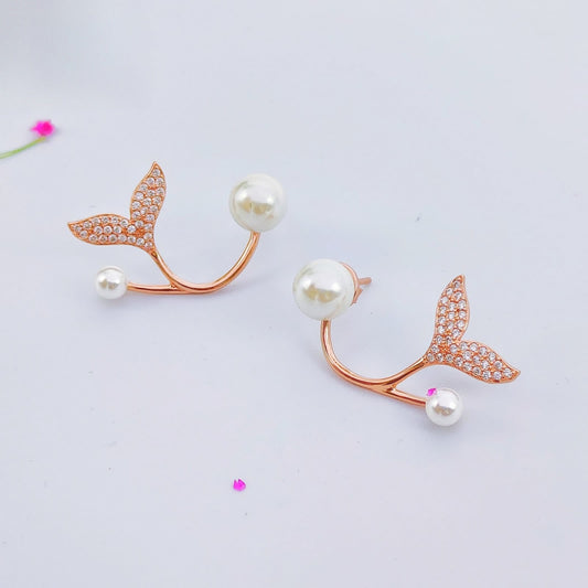 Rose gold Earring with Pearl