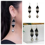 Black Enamel Handcrafted Silver Earring