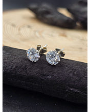 Silver Solitaire Studs - 92.5 Hallmark Silver, 5mm