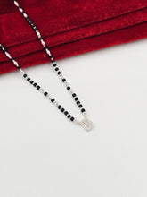 Square Solitaire Silver Mangalsutra