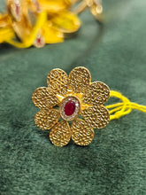 Antique Adjustable Silver Ring – 92.5 Pure Silver with 24K Gold Coating