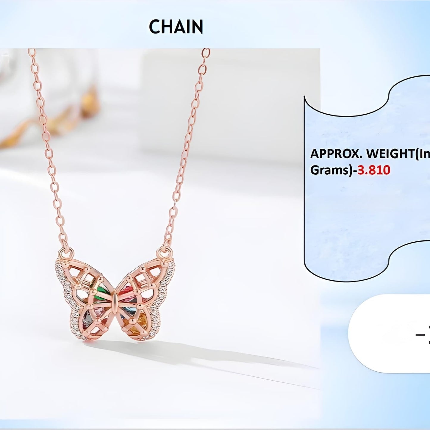 Rose Gold ButterflyFashion Chain