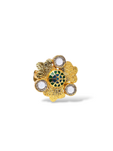 Antique Kundan Silver Ring – 92.5 Pure Silver with 24K Gold Coating ( size - adjustable)
