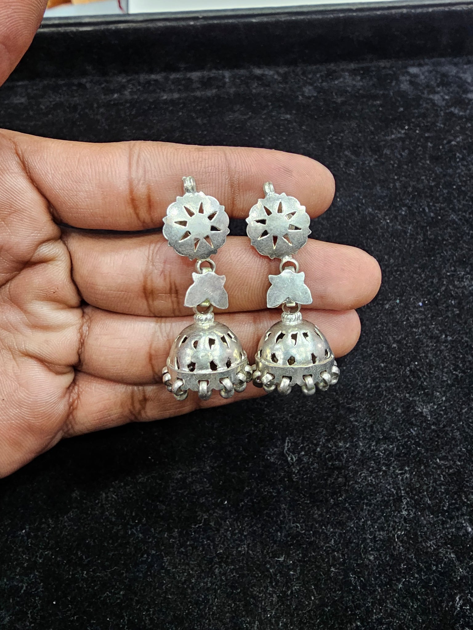 Traditional Silver Jhumki