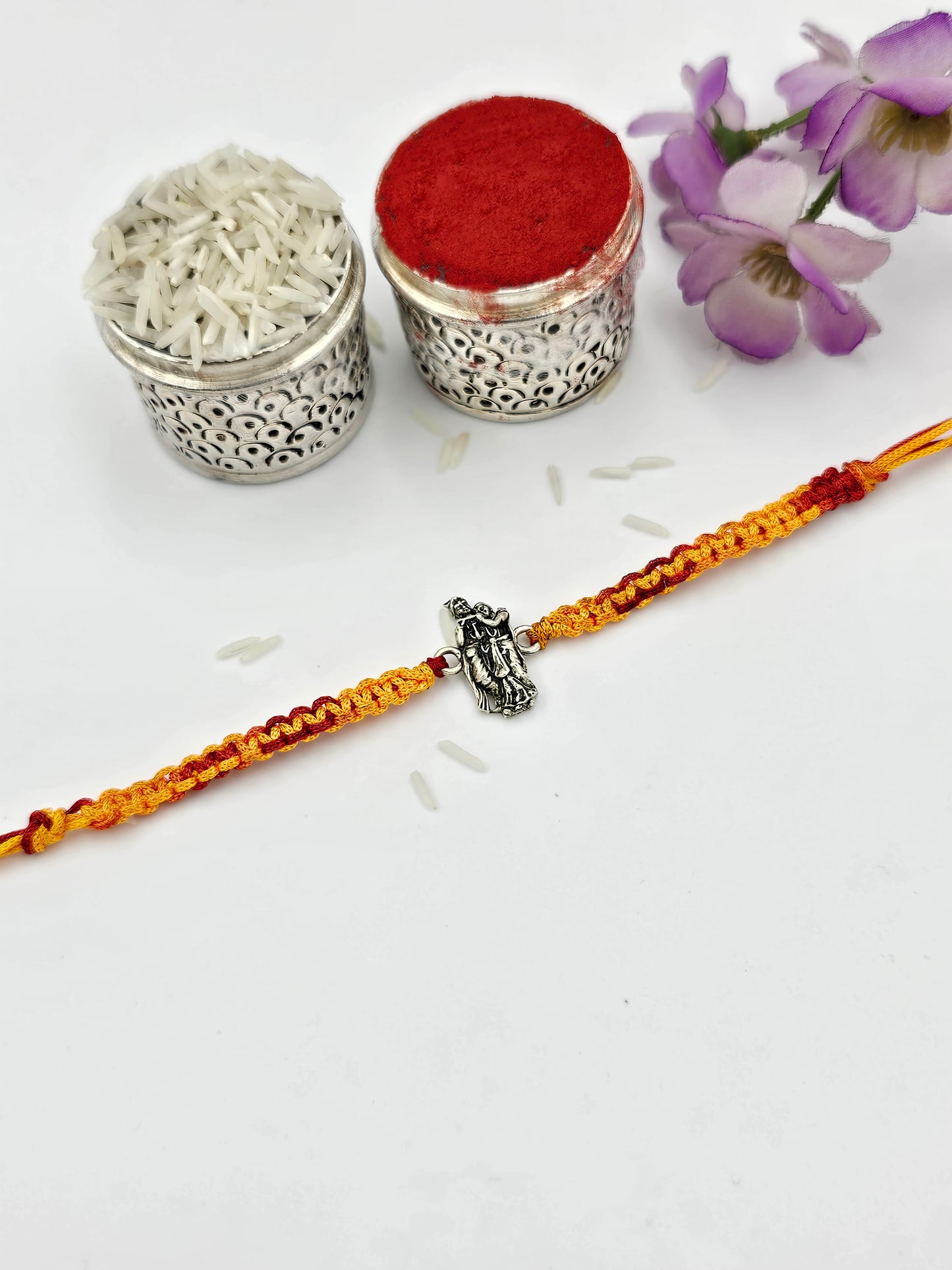 Radha Kishan ji Silver Rakhi