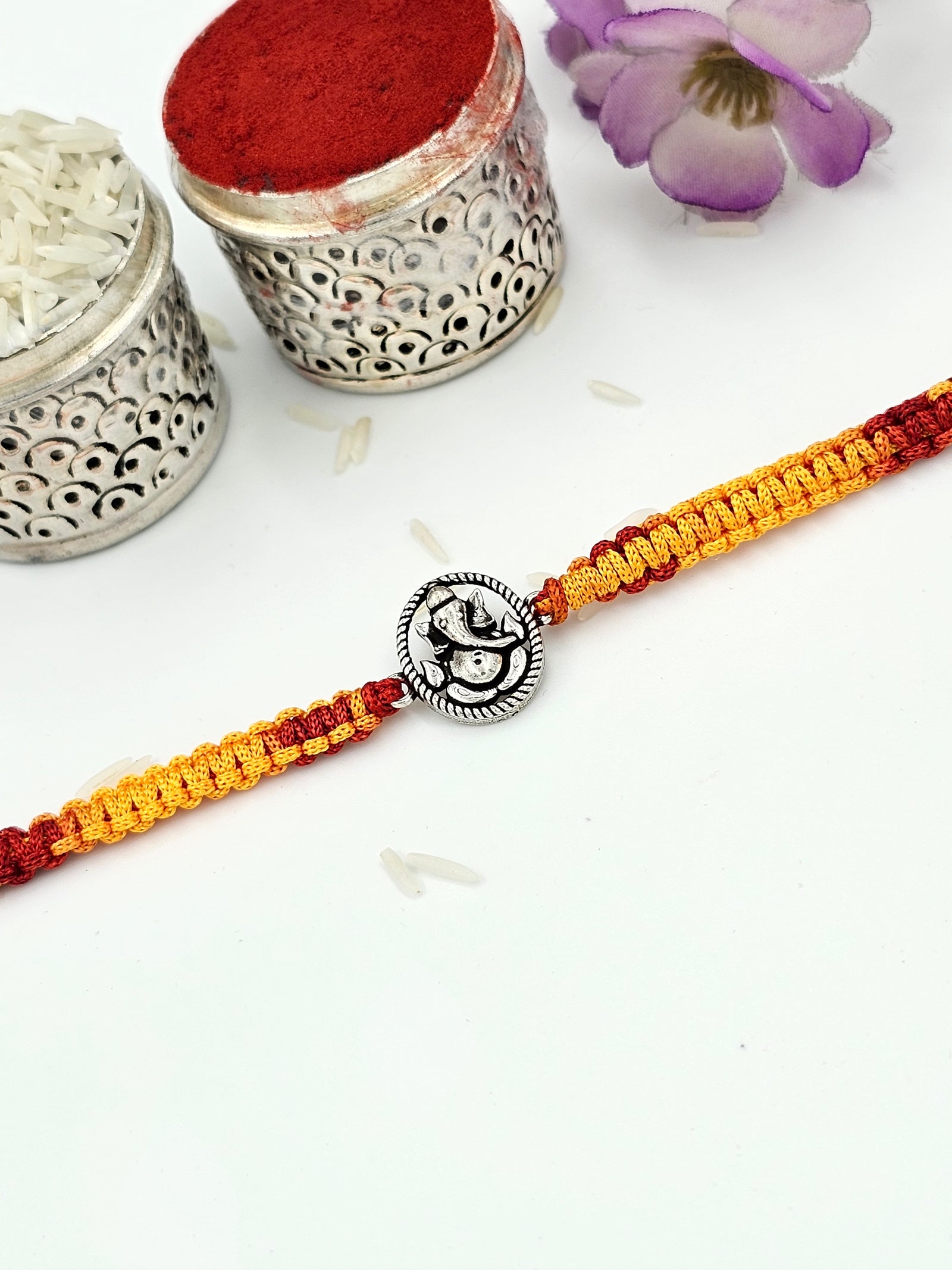 Ganesha Silver Rakhi by GinniSilver