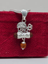 Shiv - Trishul Pendant with Rudraksh made of pure silver