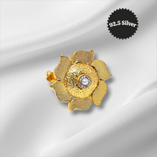 Silver  Ring in Gold Coating ( size adjustable) 92.5 pure silver