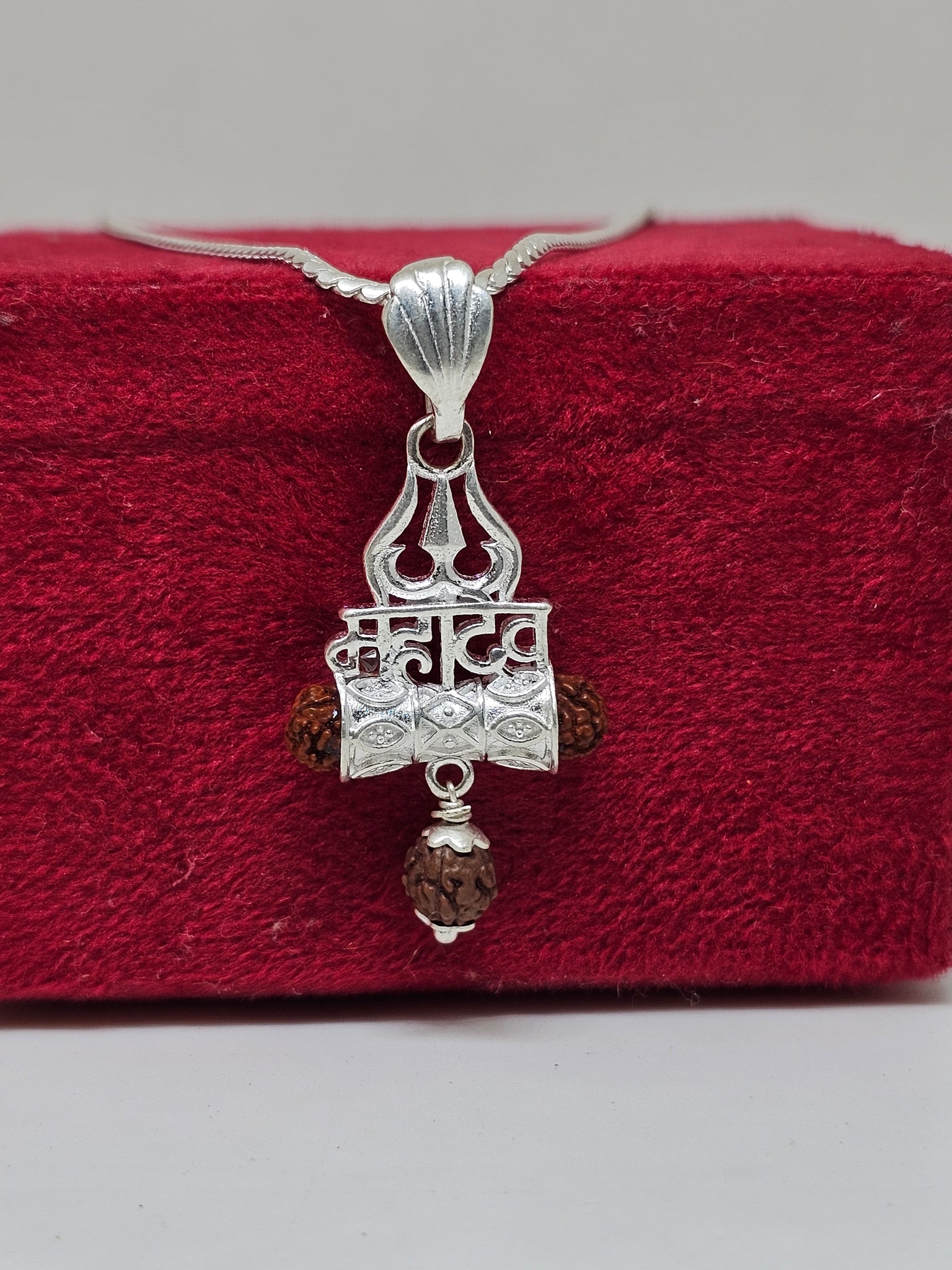 Mahadev - Trishul with Rudraksh Pendant in Silver