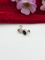 Black Enamel Mens Studs( 92.5 Silver)